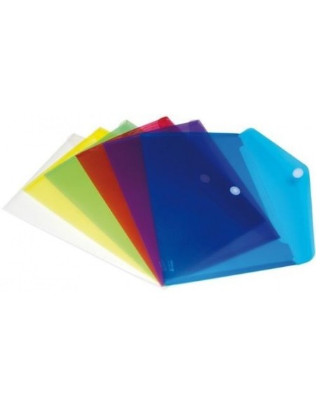 C 60 CARPETA SOBRE Fº CIERRE VELCRO PP COLORES SURTIDOS